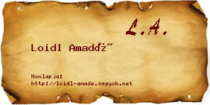 Loidl Amadé névjegykártya
